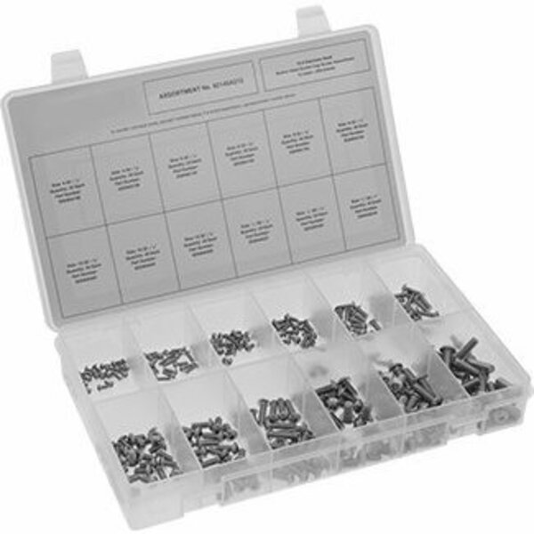 Bsc Preferred Hex-Drive Rounded Head Screw Assortment Inch Sizes 300 Pieces 18-8 Stainless Steel 92145A212